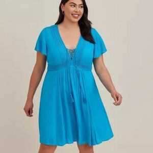 torrid Turquoise Blue Mini Dress